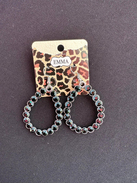Black Teardrop Dangle Earrings