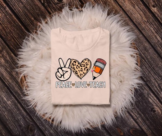Peace,love,teach tee